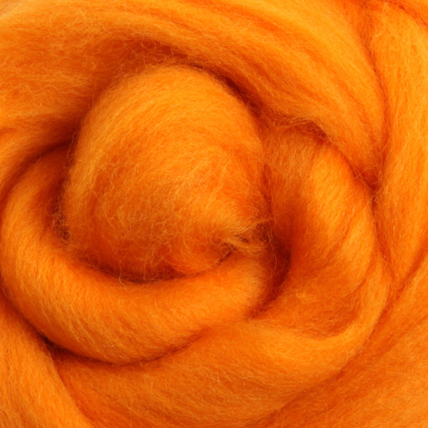 メリノスライバーカラー原毛／タンジェリン